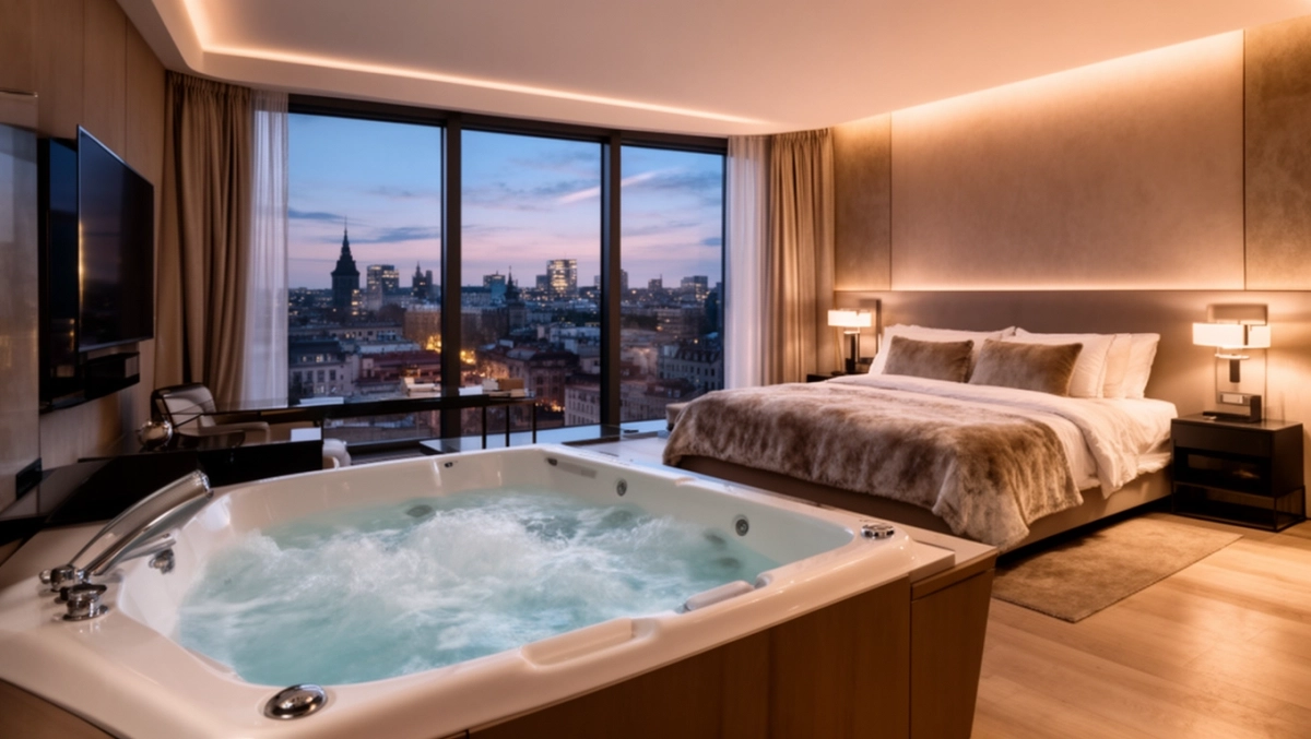 apartament z jacuzzi w sypialni wrocław