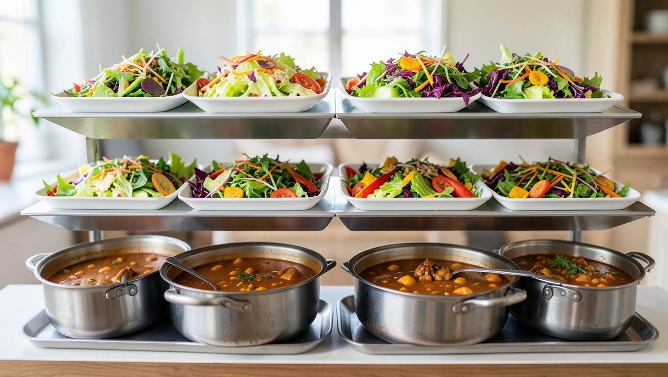 Aranżacja bufetu z podestami bufetowymi