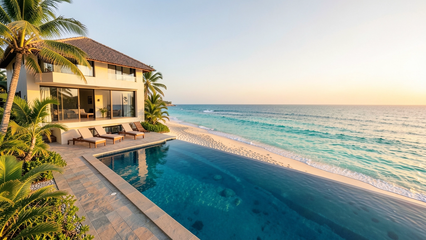 Bungalow z basenem przy plaży