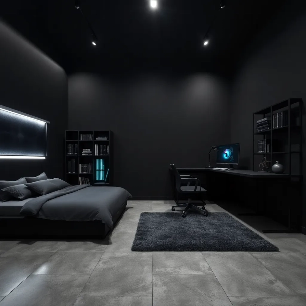 Czarny pokój dla chłopca