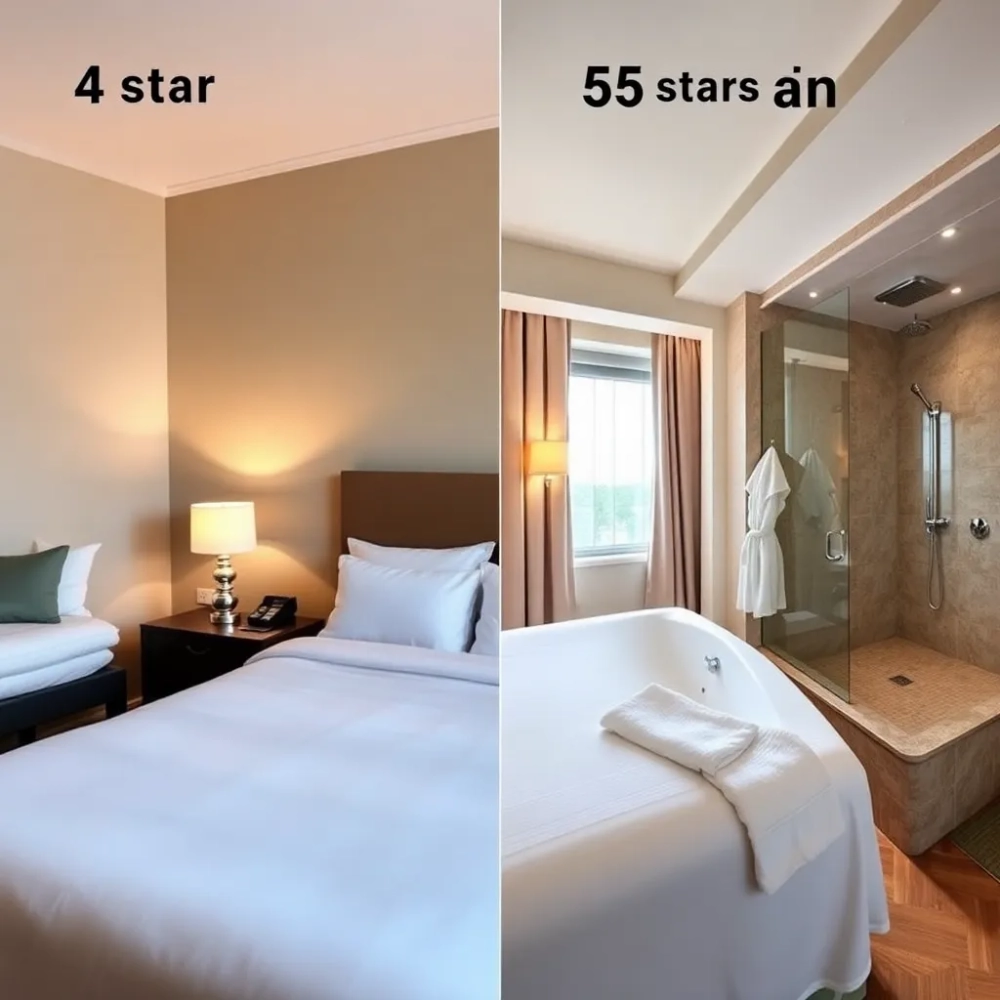 Czym się różni hotel 4-gwiazdkowy od 5-gwiazdkowego?