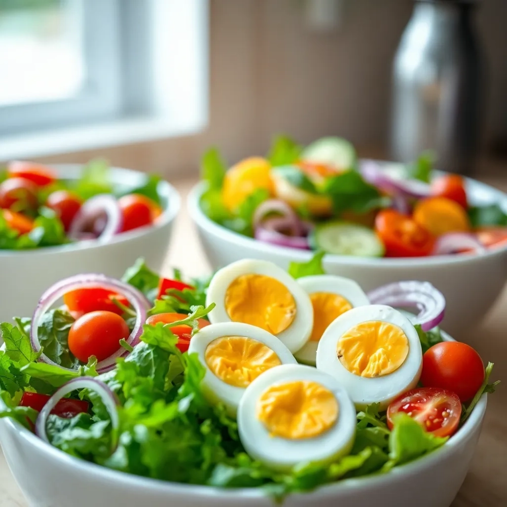 Dietetyczna sałatka z jajkiem