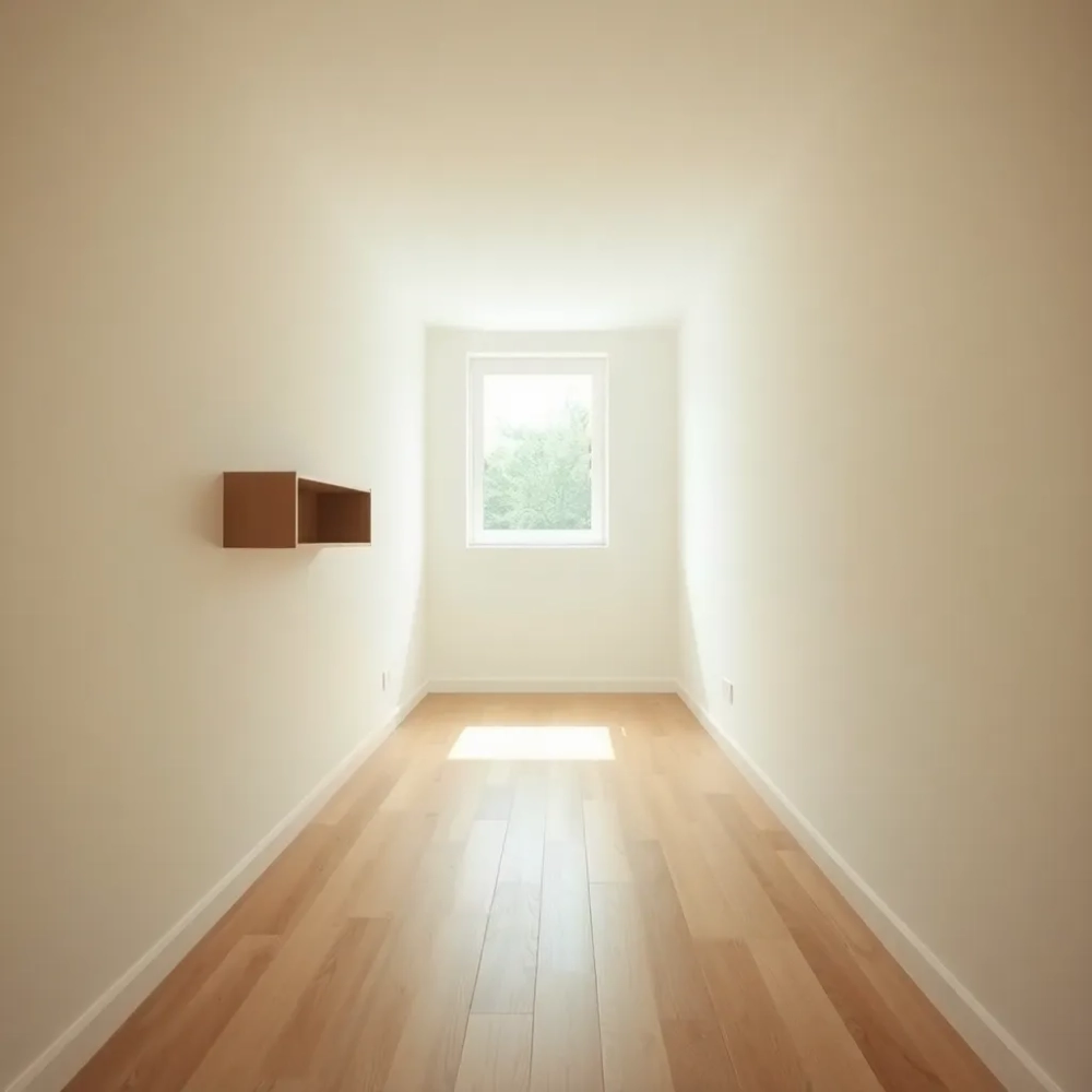 Długi wąski pokój w bloku