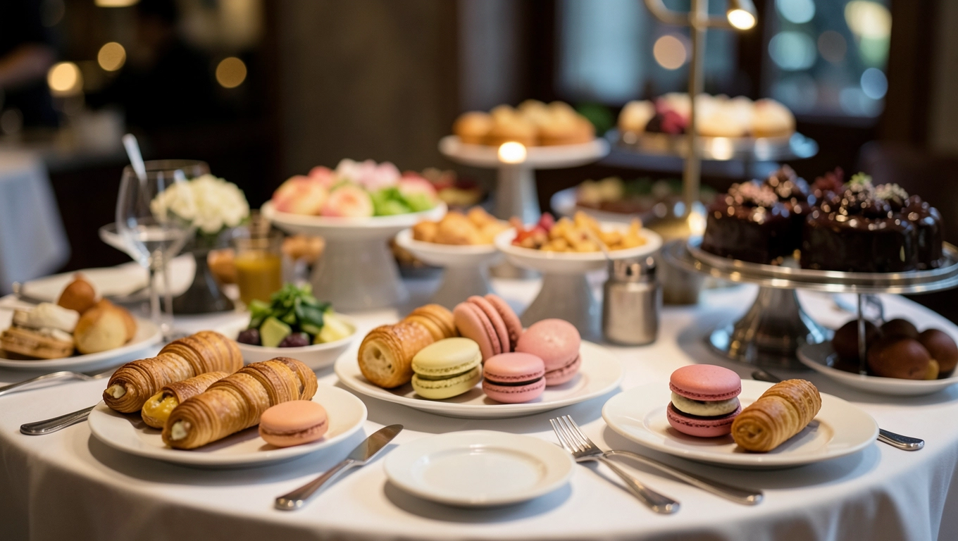 Dodatkowy stół deserowy w bufecie szwedzkim