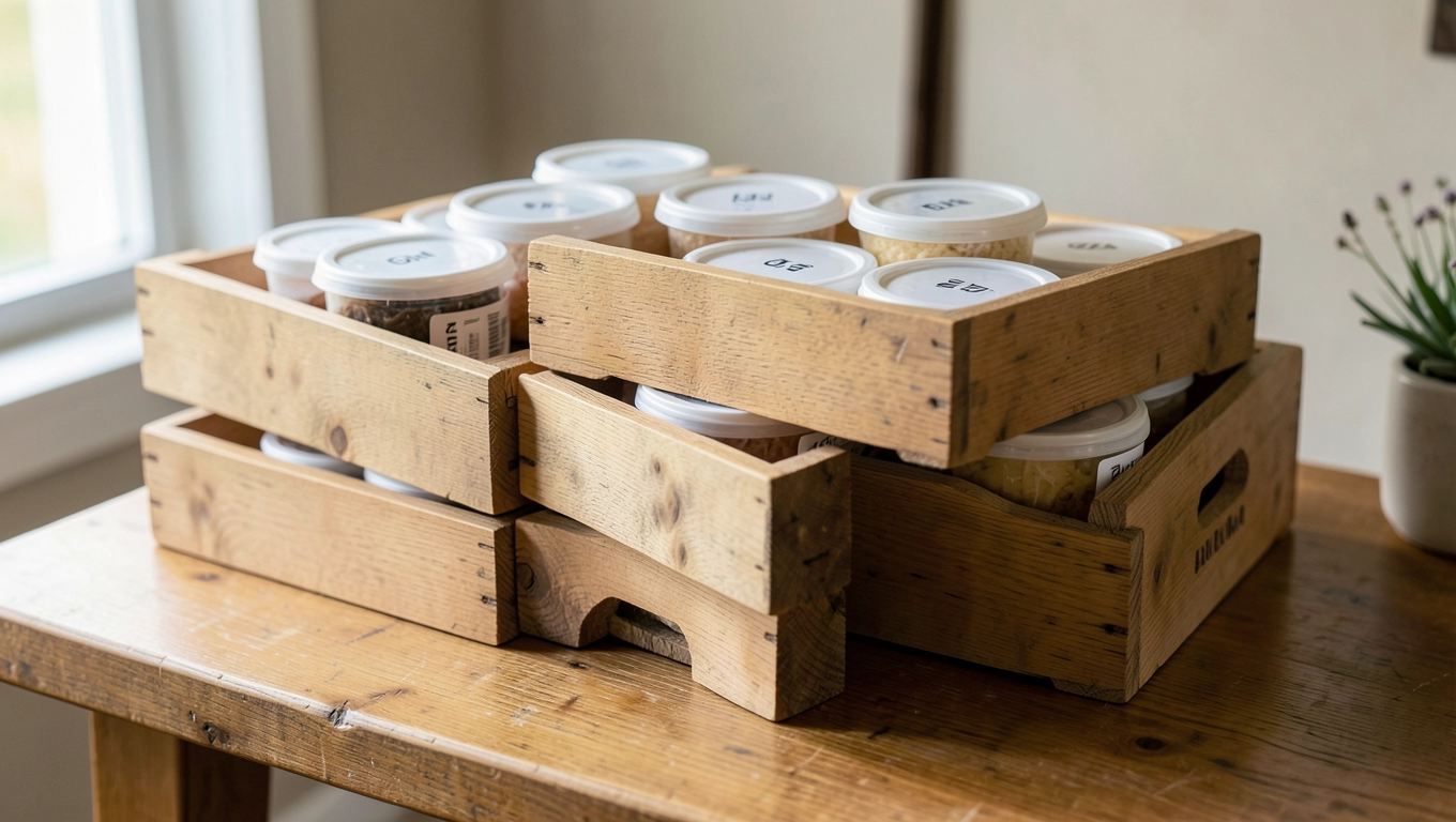 Drewniane skrzynie bufetowe GN