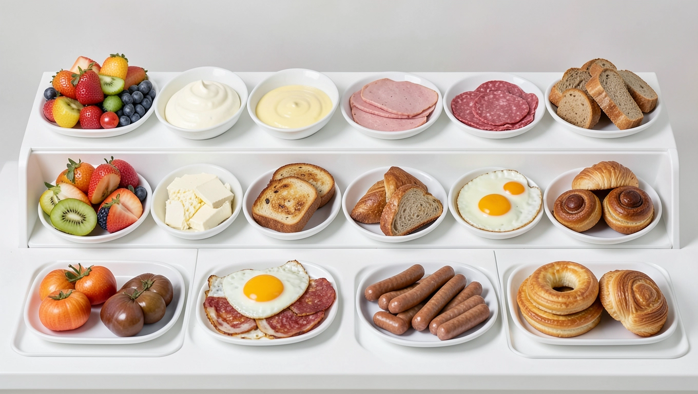 Ekspozycja potraw i napojów w schemacie