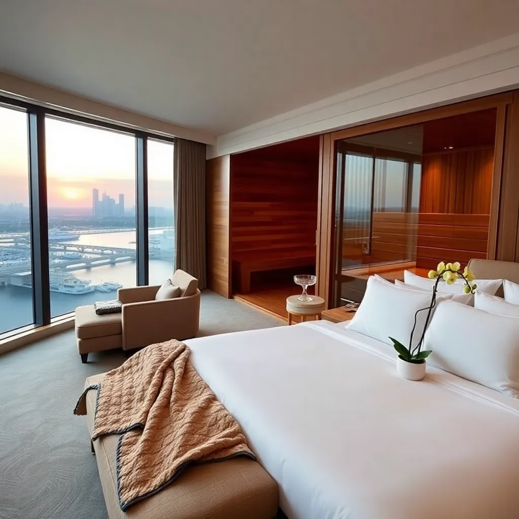 Hotel z sauną w pokoju