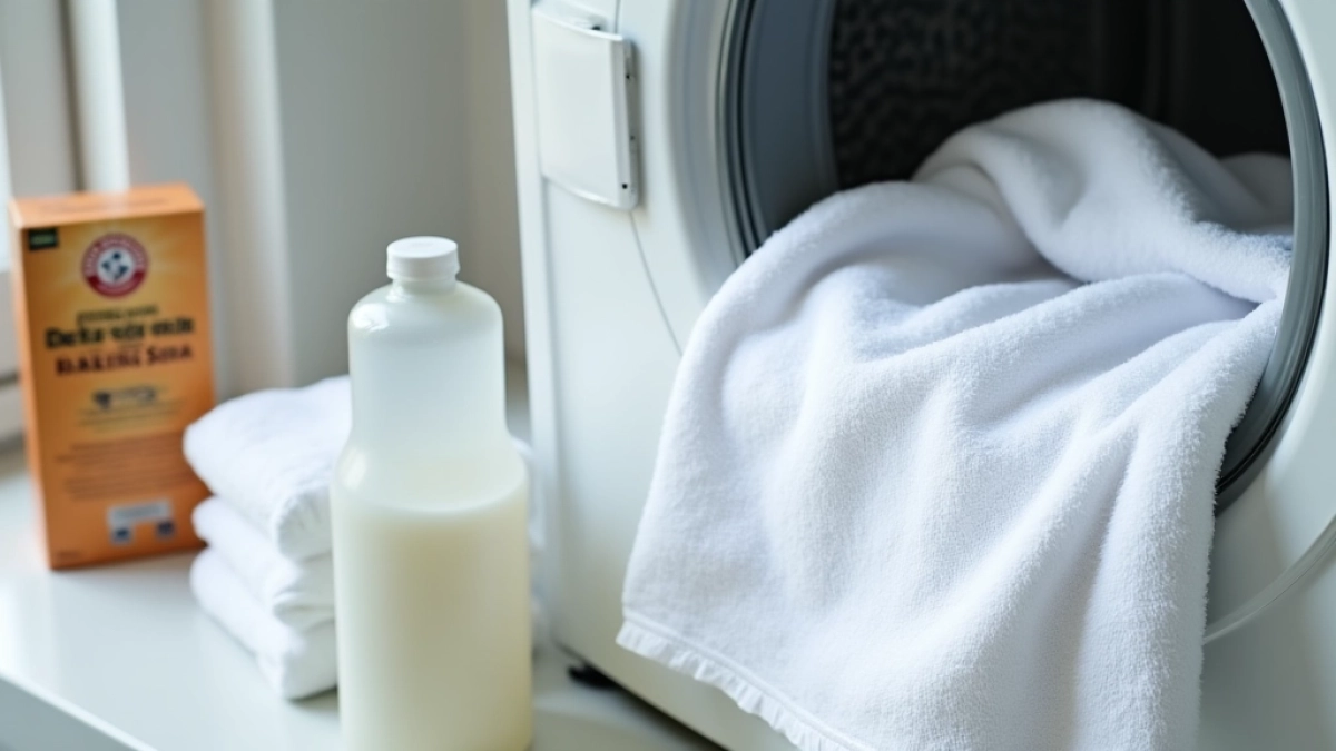 jak prać ręczniki z octem i sodą