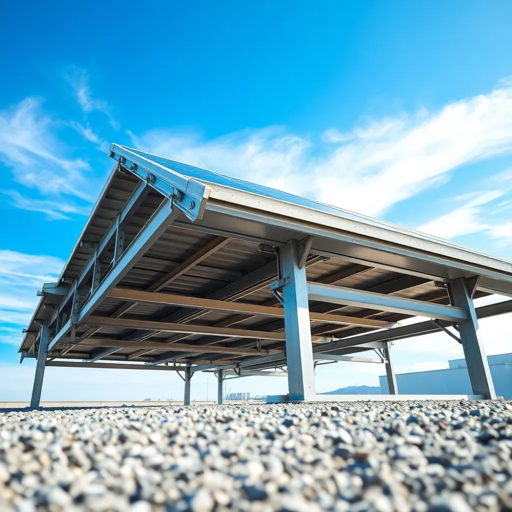 Konstrukcja pod panele fotowoltaiczne na dach płaski