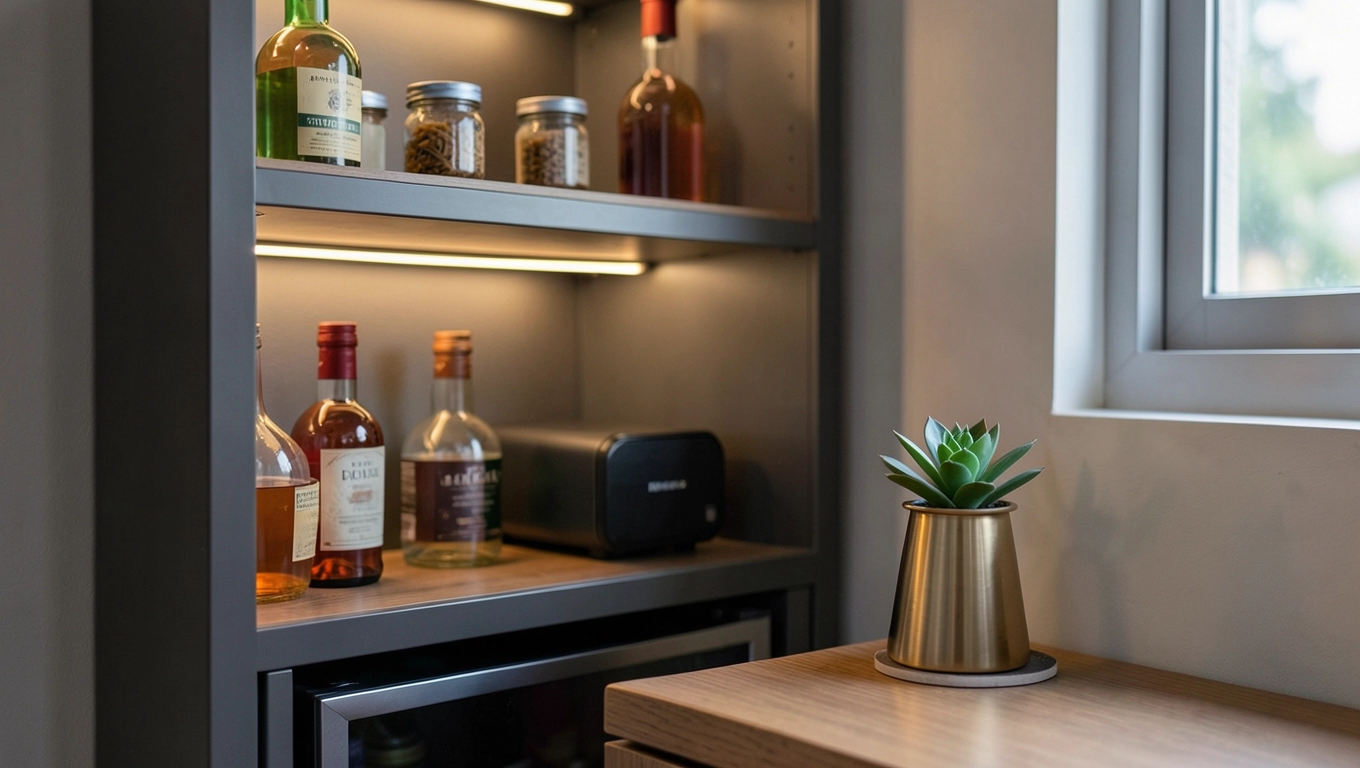 Maksymalne wykorzystanie przestrzeni oszczędne rozwiązania magazynowe w mini barze