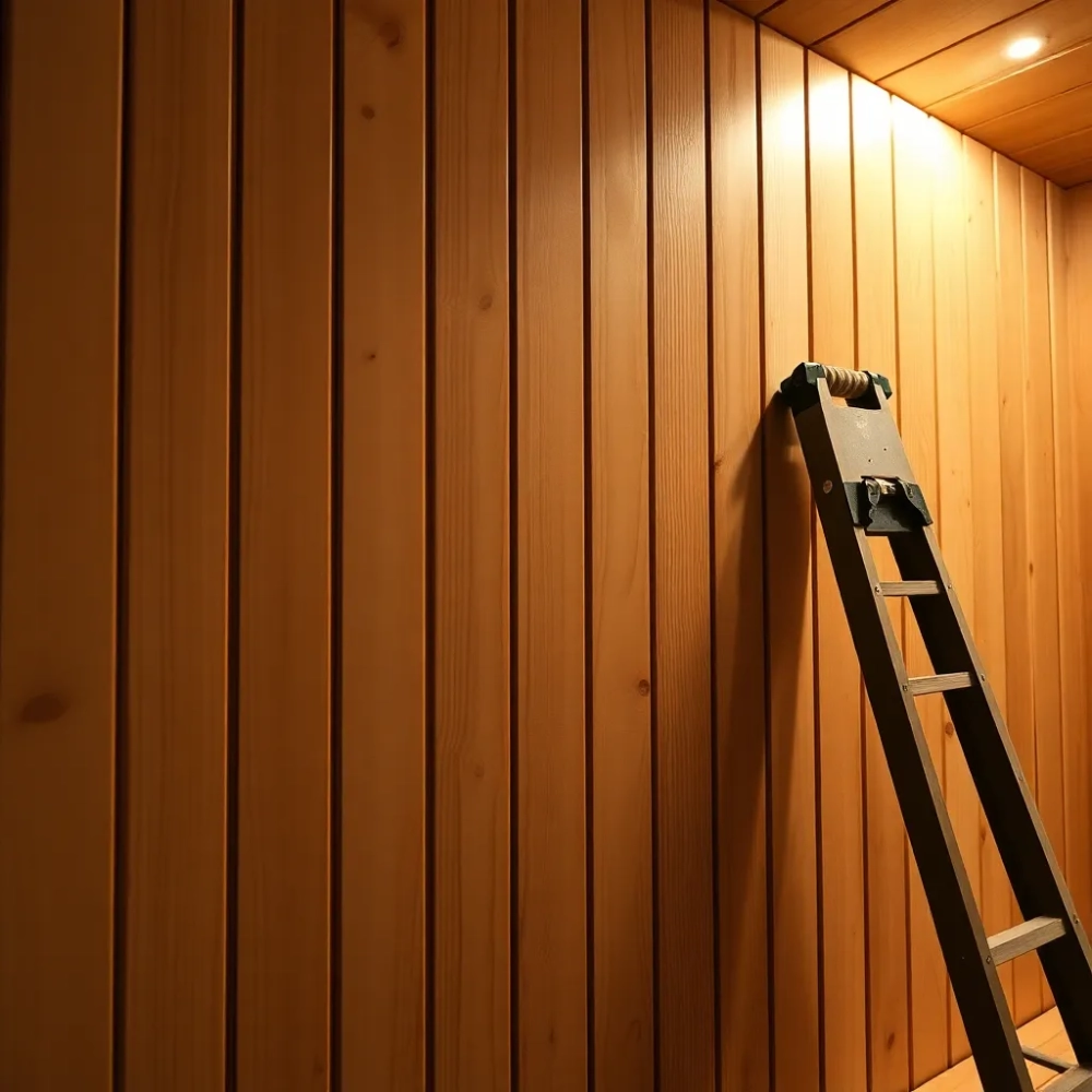Montaż boazerii w saunie