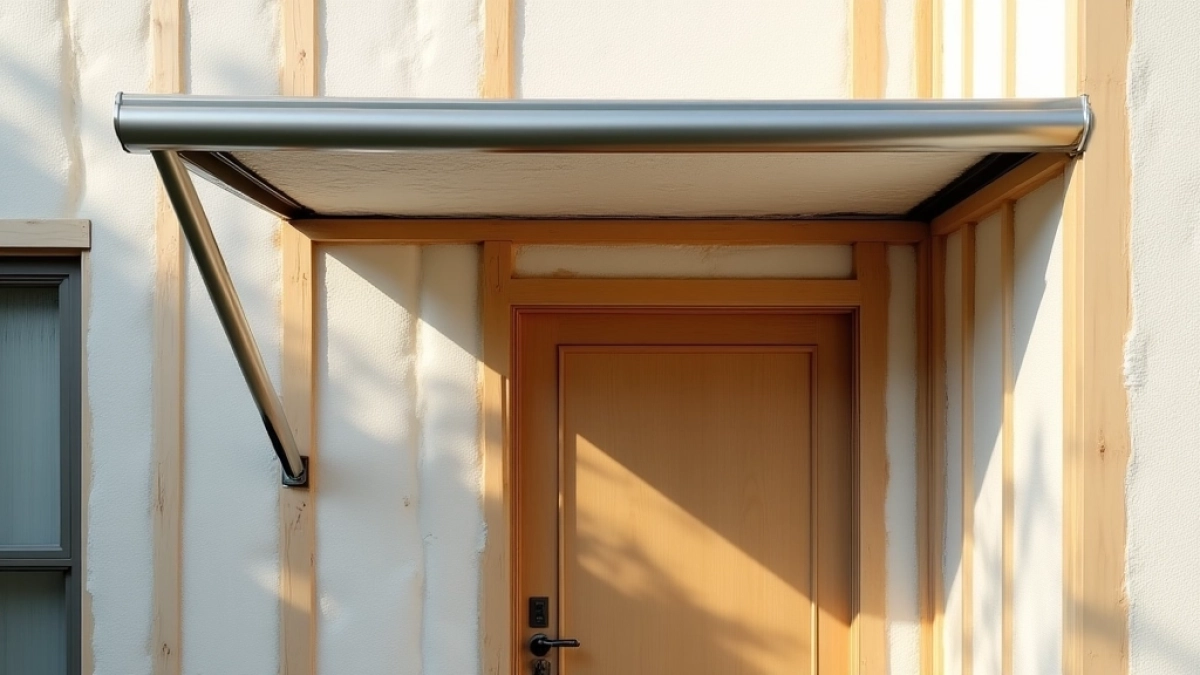 Montaż daszku nad drzwiami na styropianie