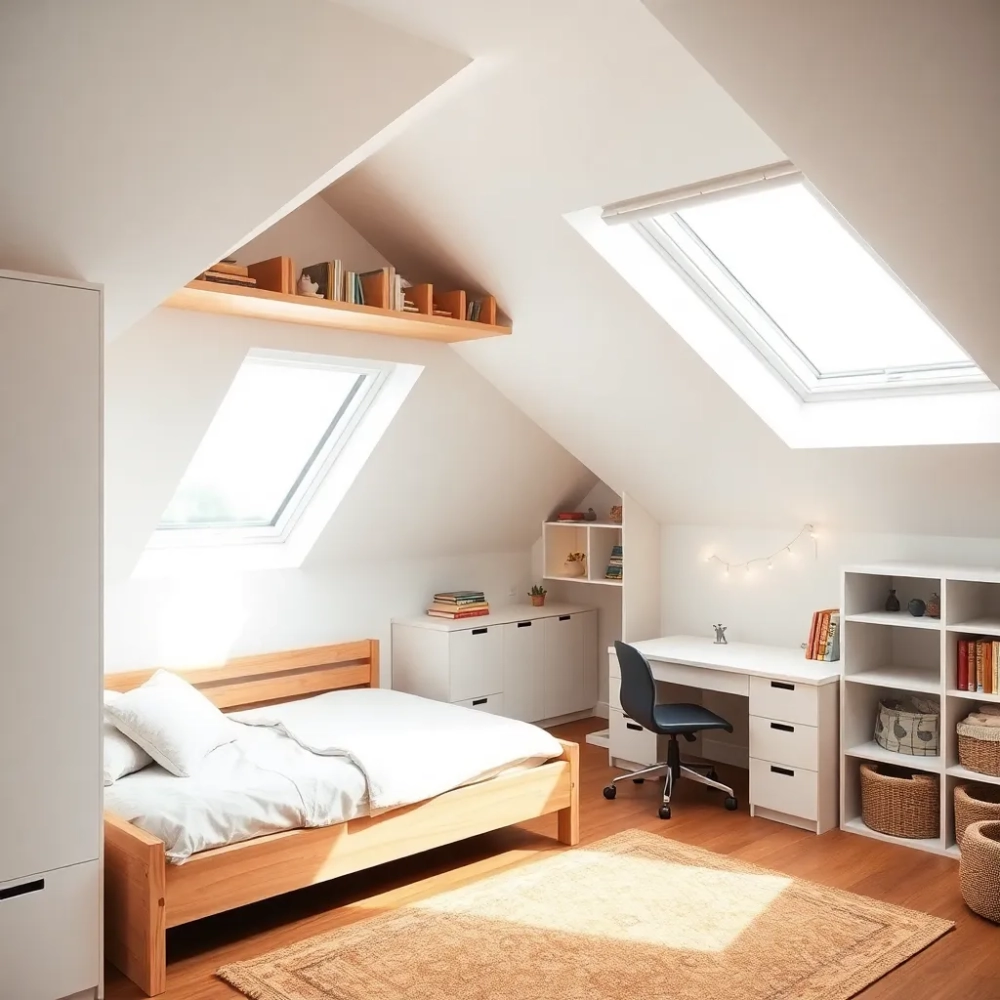 Pokój dla chłopca na poddaszu aranżacje