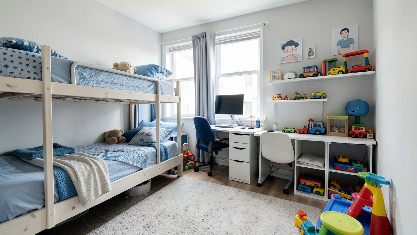 Pokój dla dwóch chłopców w bloku