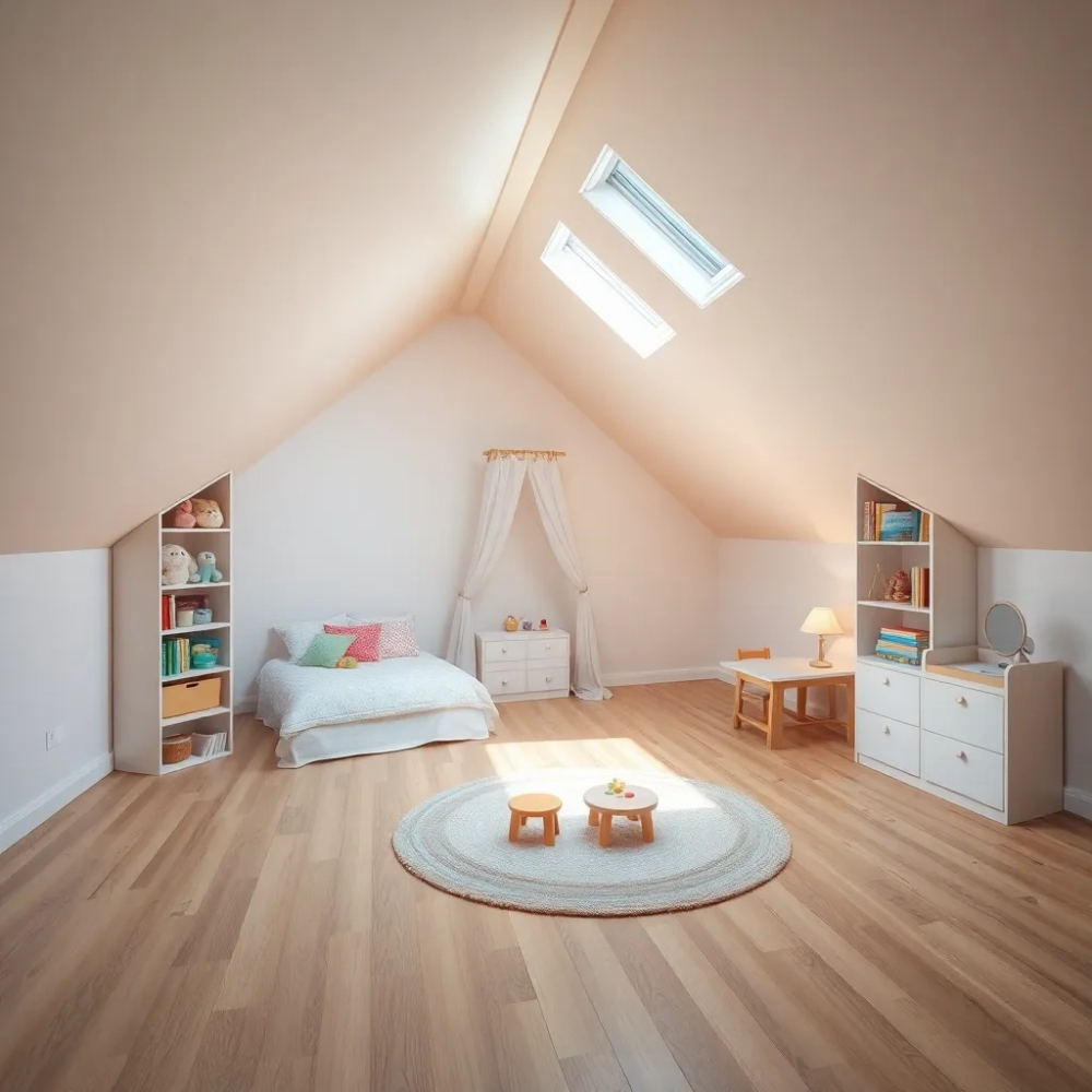 Pokój dziecka na poddaszu ze skosami