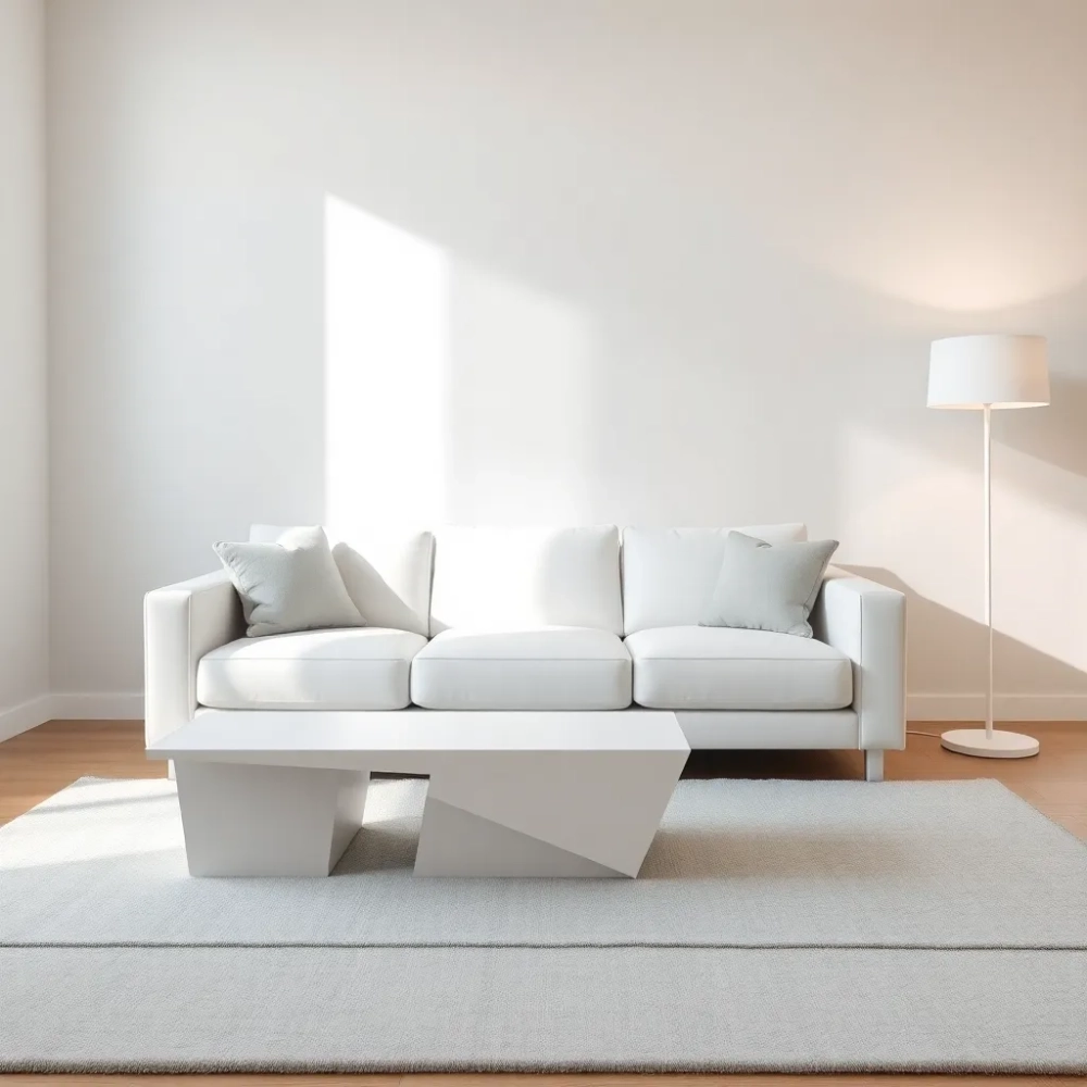 Pokój w szarościach i bieli