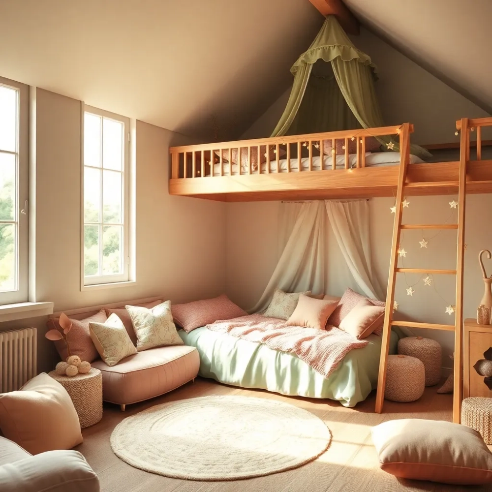 Pokój z antresolą dla dziewczynki