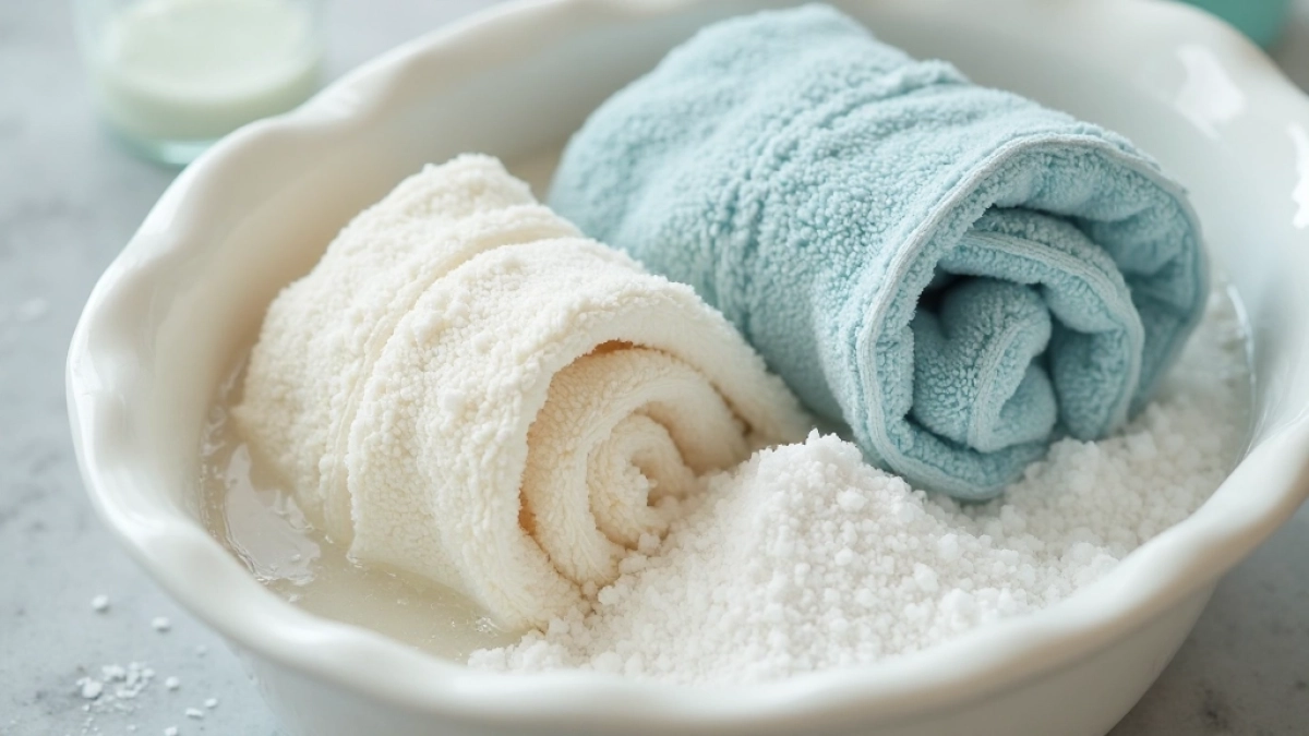 Pranie ręczników z octem i soda