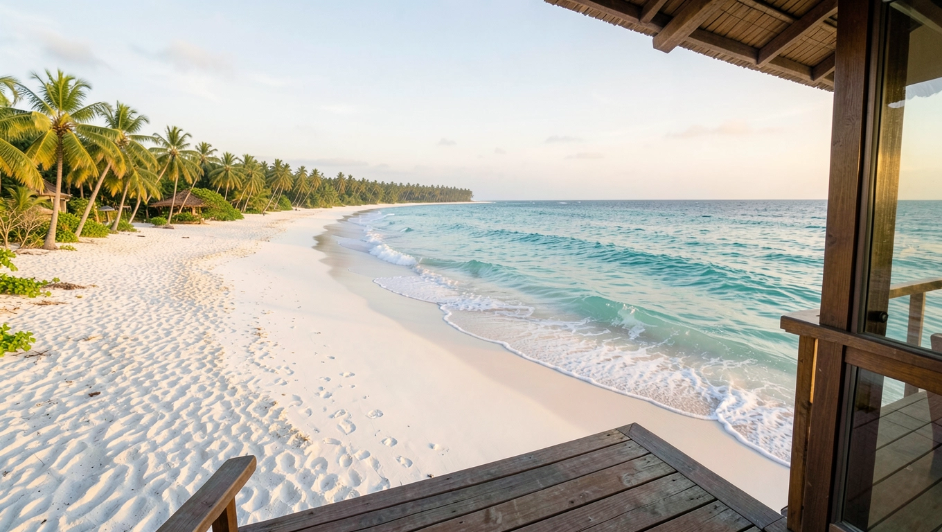 Prywatna plaża przy sea view bungalow