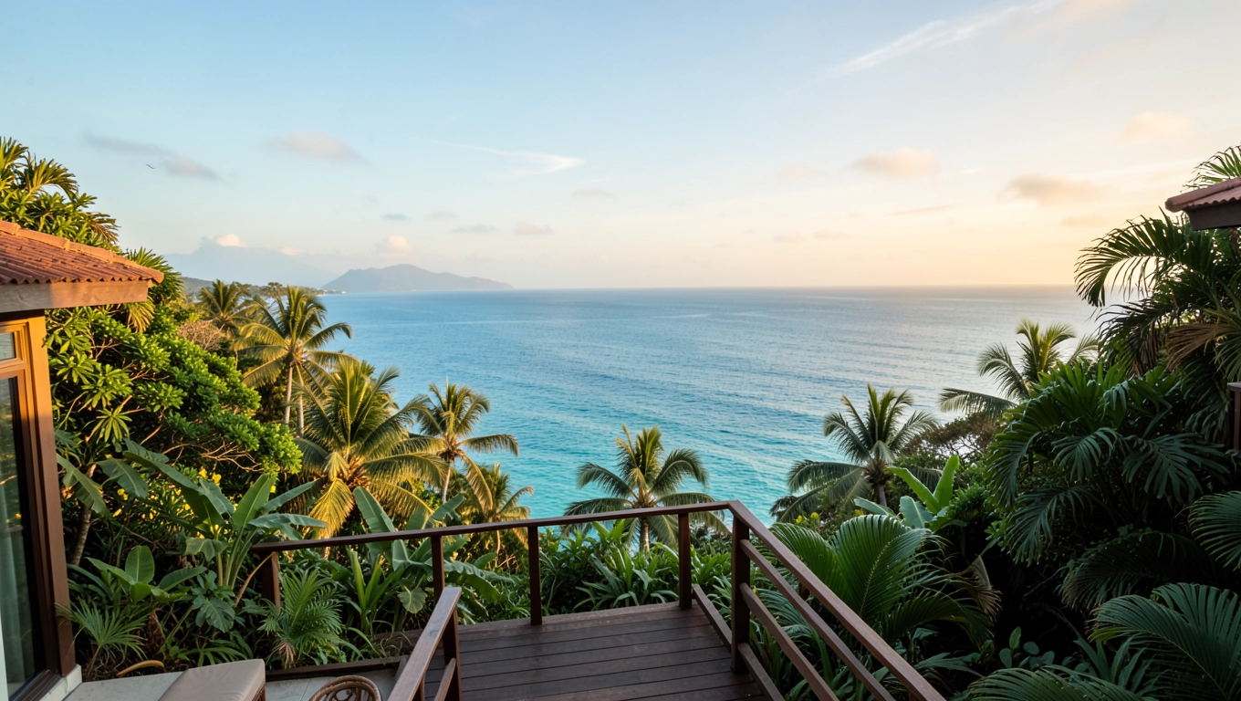 Prywatność i panoramiczne widoki z bungalowu nad oceanem