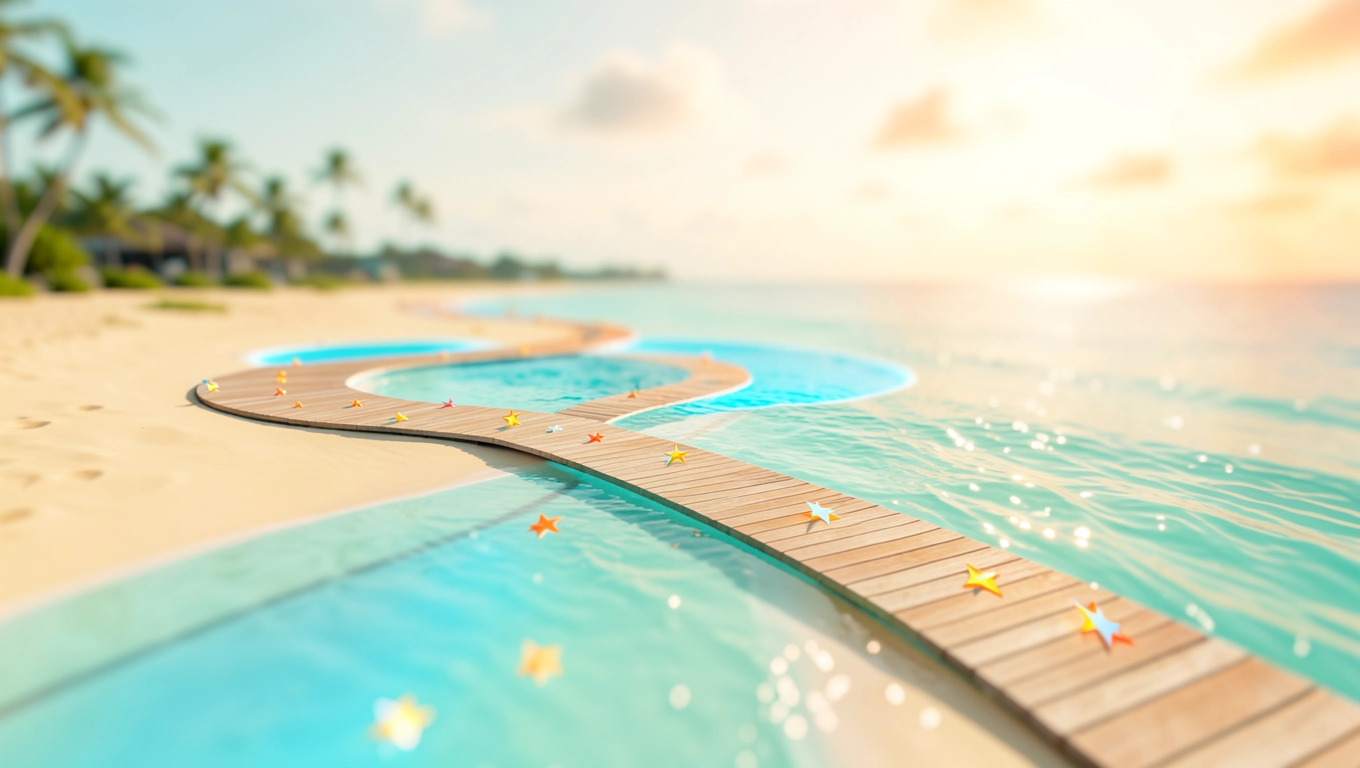 Punkty dostępu do plaży i oznaczenia bezpieczeństwa na mapie