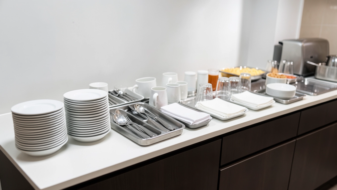 Rozmieszczenie zastawy i sprzętu na bufecie