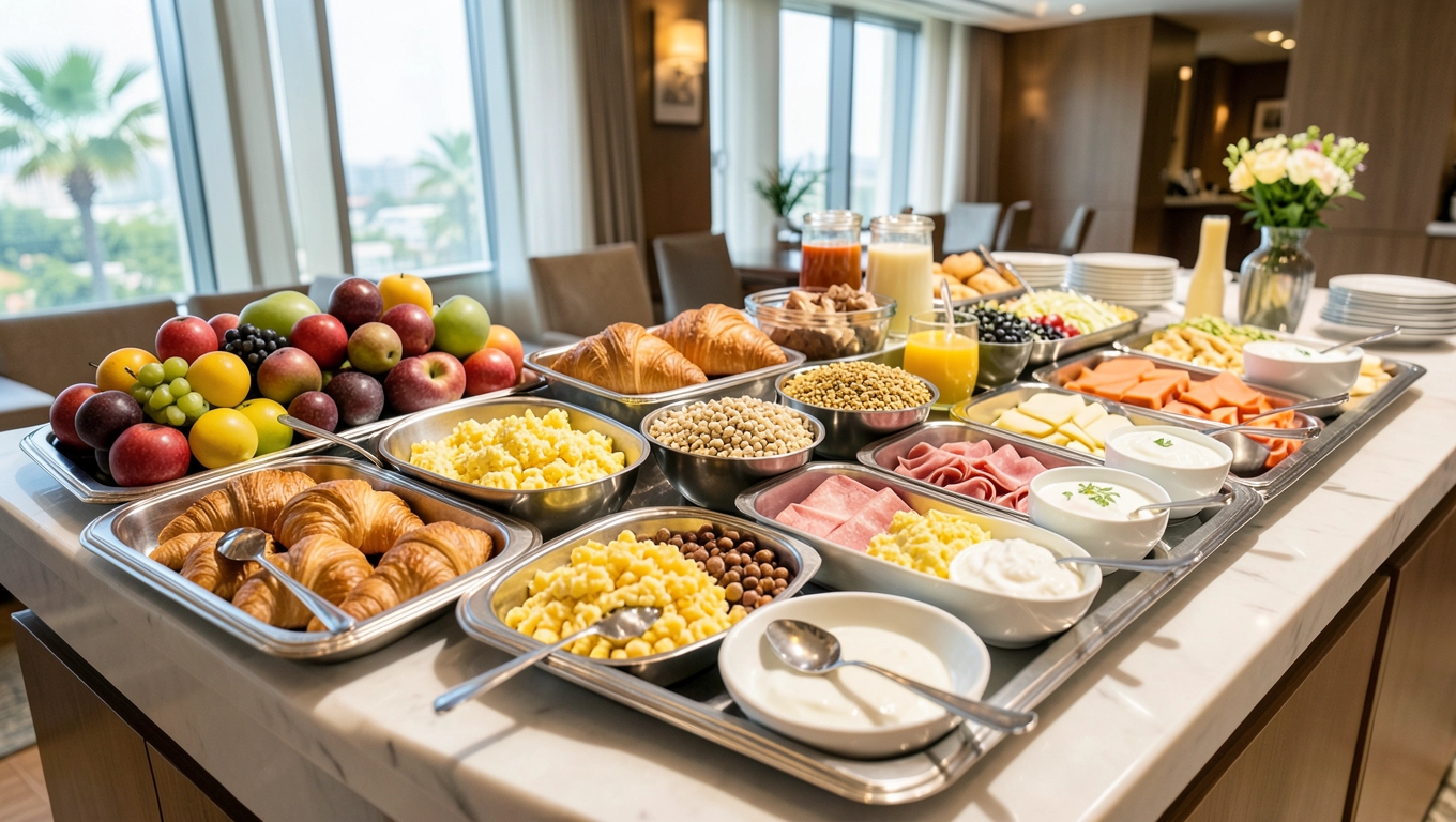 Self-service w śniadaniu bufetowym: bierz ile chcesz