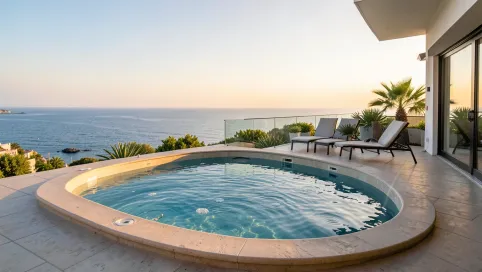 apartament z jacuzzi i widokiem na morze