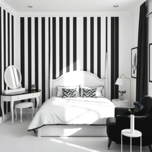 Biało czarny pokój dla dziewczynki