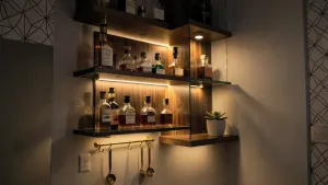 corner mini bar design for small space