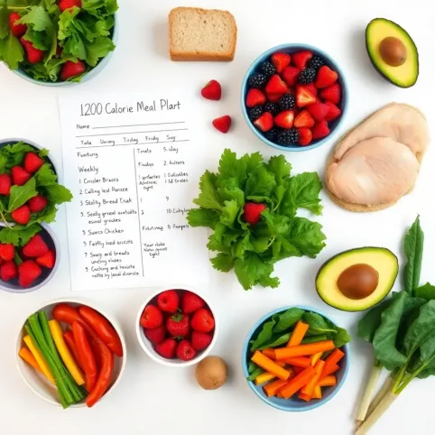 dieta 1200 kcal  jadłospis i listą zakupów