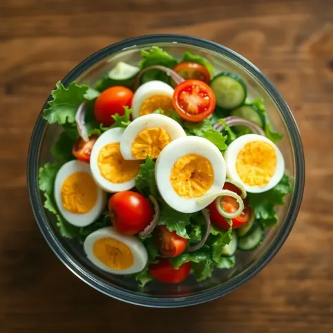 Dietetyczna sałatka z jajkiem do pracy