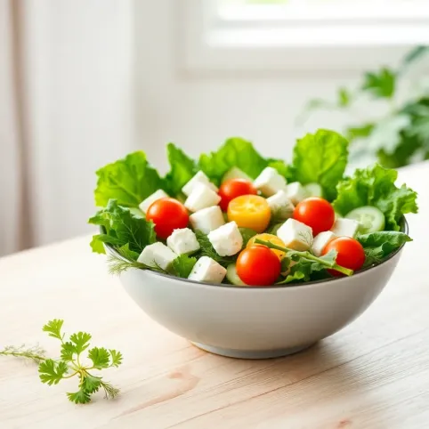 Dietetyczna sałatka z ogórkiem konserwowym