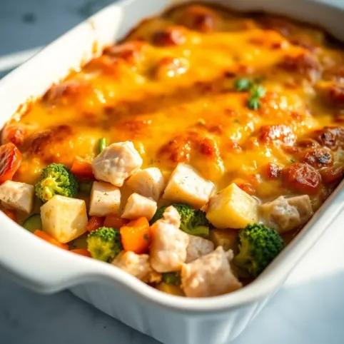 Dietetyczna zapiekanka z kurczakiem i warzywami