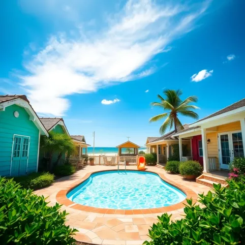 domki nad morzem z basenem dla dzieci