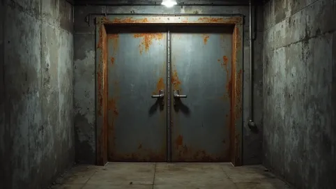 Drzwi metalowe do piwnicy z ościeżnicą