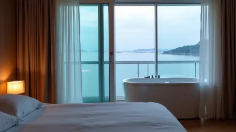 hotel nad morzem z jacuzzi w pokoju