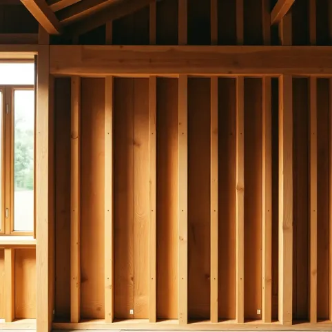 Konstrukcja ścianki działowej z drewna