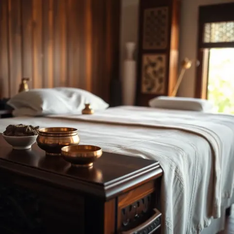 Łóżko do masażu ajurwedyjskiego