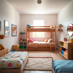 Mały pokój dziecięcy z łóżkiem piętrowym