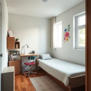 Mały pokój młodzieżowy w bloku