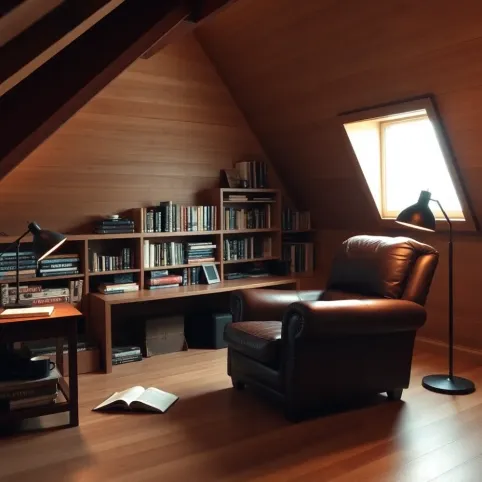 Męski pokój na poddaszu
