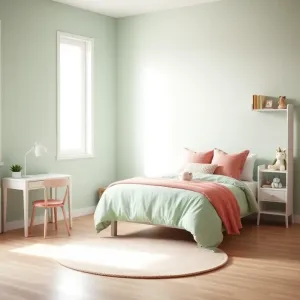 Miętowo różowy pokój dla dziewczynki