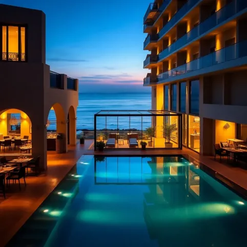 Noclegi nad morzem z basenem krytym i wyżywieniem