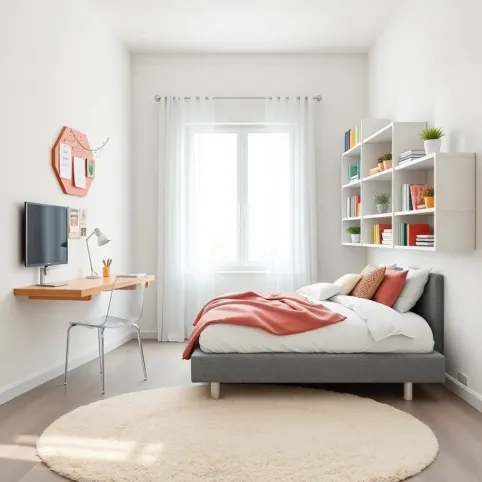Nowoczesny pokój młodzieżowy dla dziewczyny