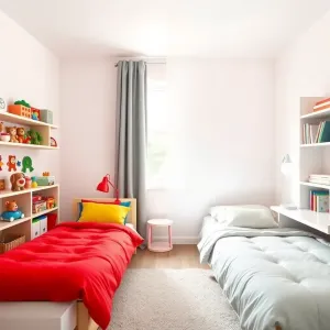 Pokój dziecięcy podzielony na dwa