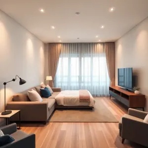 Pokój dzienny i sypialnia w jednym aranżacje