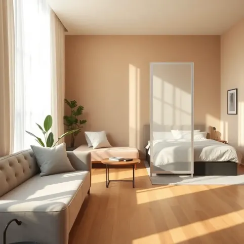 Pokój dzienny z sypialnią