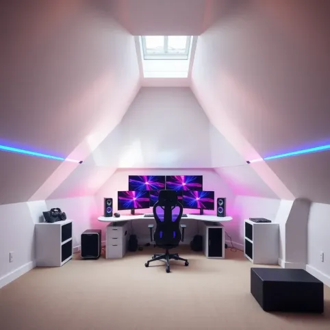 Pokój gamingowy na poddaszu