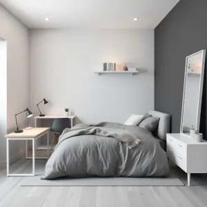 Pokój młodzieżowy dla dziewczyny szary